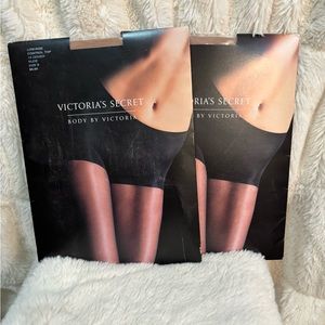 2 Vintage Victoria’s Secret low rise nude control top stockings size B medium